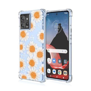 Imagem de RRXSYXL Capa para celular Moto ThinkPhone 5G com estampa floral transparente, proteção à prova de choque, capa de TPU macio para Motorola ThinkPhone 5G, margarida floral