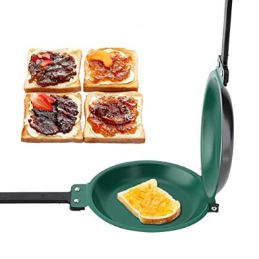 Imagem de Pasamer Frigideira Dupla Face Antiaderente, Panela Lateral Dupla Moldes Para Chapa De Panqueca Dupla Face Com Revestimento De Cerâmica Para Frigideira De Cozinha Doméstica Verde E Preta
