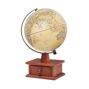 Imagem de Globos Cerimônia geográfica mundial da terra com uma prateleira de madeira para crianças para iluminar o mundo, mundo retrô globalmente decorativo