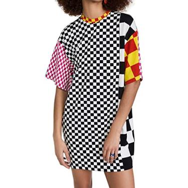 Imagem de BruceGlen Vestido feminino estampado, Xadrez misto, P