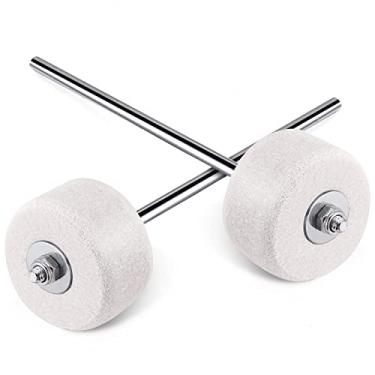 Imagem de Facmogu Batedor de feltro clássico, 2 peças, batedor de bumbo de feltro branco para substituição conveniente de baterista, batedor de feltro grande para instrumentos de percussão de tambor atualização