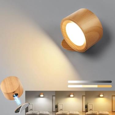 Imagem de AUDERWIN Luzes de parede magnéticas LED operadas por bateria, arandelas sem fio, 3 temp...