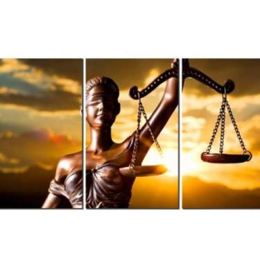 Imagem de Quadro Decorativo Advocacia Deusa Da Justiça Kit 3 peças Decoração Esc