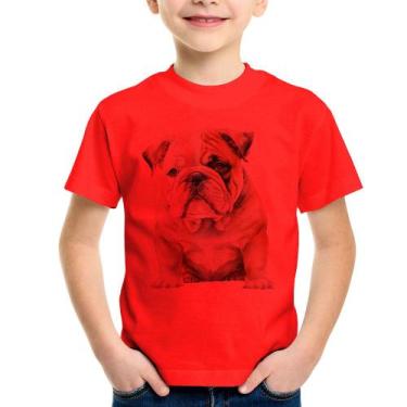 Imagem de Camiseta Infantil Bulldog-Inglês - Foca na Moda, Vermelho, 8