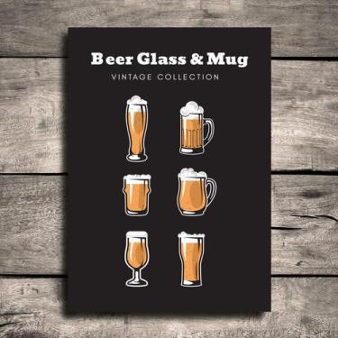 Imagem de Placa Decorativa MDF Cerveja Glass & Mug 30x40 - Quartinhos