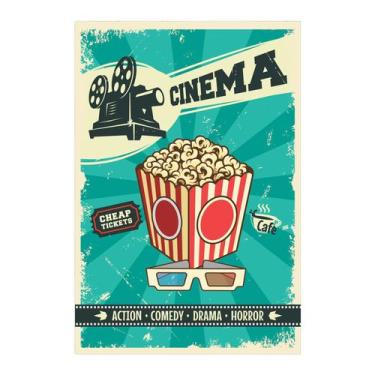 Imagem de Placa Decorativa Vintage Cinema Tickets 30x40cm - Quartinhos