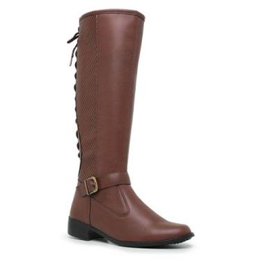 Imagem de Bota Montaria Cano Alto Gmm Shoes Salto Baixo Feminina 11653, Marrom c