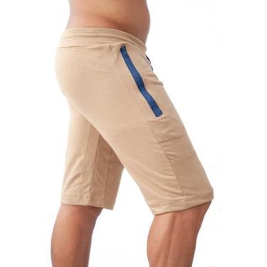 Imagem de Bermuda Moletinho Casual Shorts Bolso Em Zíper M40 - Fanáticos Por Cin