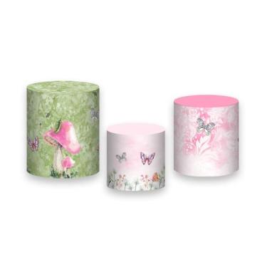 Imagem de Trio De Capa Cilindro - Jardim Cute Aquarela 011 - Via Cores