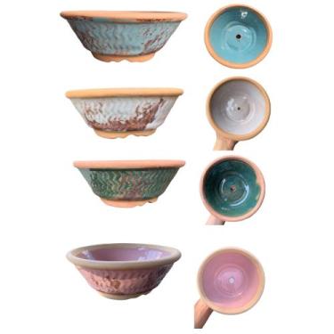 Imagem de Vaso Cuia Bacia Ceramica Para Suculenta Rosa Do Deserto Bonsai - DoceL