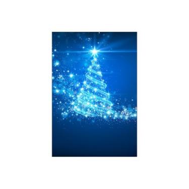 Imagem de Painel De Festa Vertical 1,50 x 2,20 - Árvore de Natal Azul Efeito Ilu