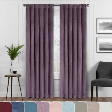 Imagem de ECLIPSE ABZ Harper Cortinas de veludo para quarto, painel único, 127 cm x 213 cm, ameixa