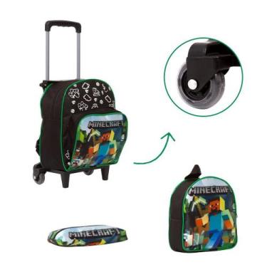 Imagem de Kit Bolsa Escolar Infantil Minecraft Carrinho + Lancheira - Toys 2U