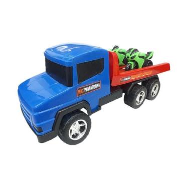 Imagem de Caminhão Caçamba Brinquedo Acompanha Carro Grande 60cm - Adijomar