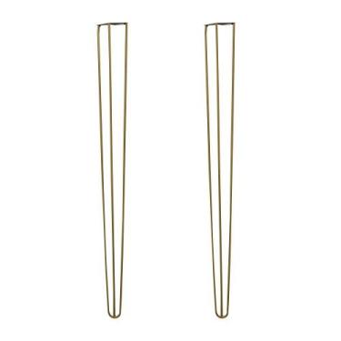 Imagem de Kit 2 Pés de Metal 90 CM Hairpin Legs Aparador e Mesa de Canto Dourado