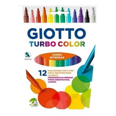 Imagem de Canetinha Marcadores Giotto Turbo Color 12 Cores Ponta Fina