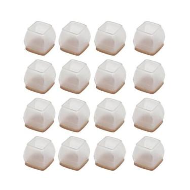 Imagem de Kit 24 Pçs Proteção Pé Da Cadeira Moveis Quadrado 2,2 A 3,2cm feltro p