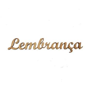 Imagem de Pacote 50 Aplique Palavra Lembrança P/ Decoração 18cm Mdf Madeira Cru 