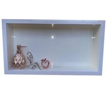 Imagem de Nicho de Porcelanato Branco Para Banheiro 60x32cm - LOMINA