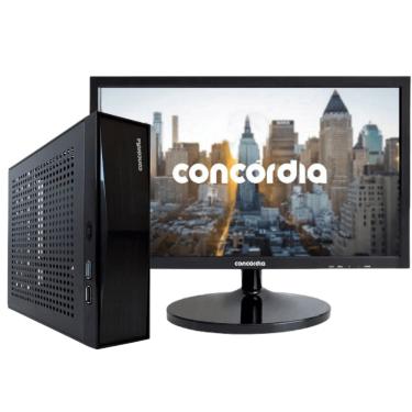 Imagem de Mini Pc Concórdia Completo Com Monitor 19,5`` Intel Dual Core 8GB DDR4 SSD 240GB WiFi FreeDos 