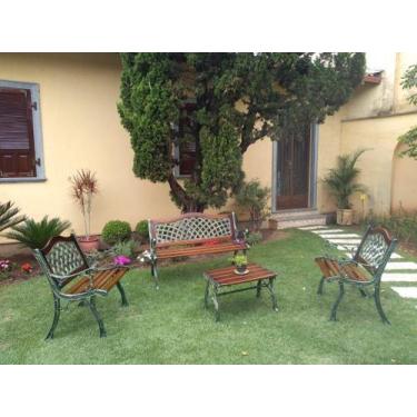 Imagem de Conjunto de Mesa Lyon em Madeira e Alumínio Fundido Unifer Móveis