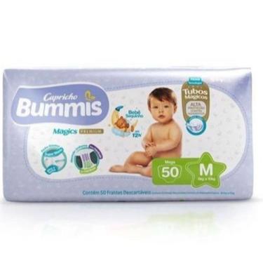 Imagem de Fralda Infantil Capricho Bummis Tubos Mágicos Mega, M c/50