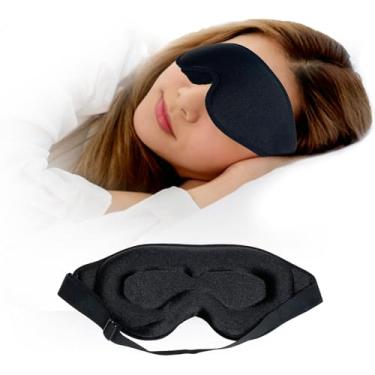 Imagem de Máscara de dormir para dormir de lado, extensões de cílios com bojo contornado em 3D, máscara de dormir para viagem, blackout noturna, sombra de olhos com alça ajustável para dormir, viajar e meditar