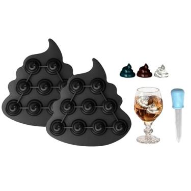 Imagem de Bandeja de gelo para cocô, moldes engraçados de silicone para coquetéis, uísque, bebidas frias, chá, café, molde de gelo para bar, festival de casamento, máquina de gelo de silicone para cerveja