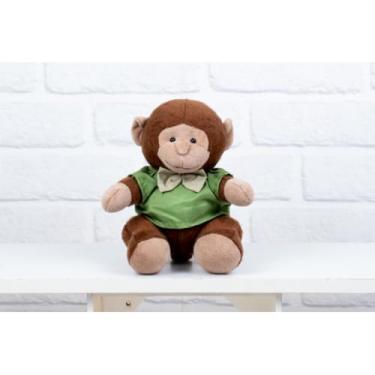 Imagem de PELUCIA SAFARI MACACO 18 CM, PARA DECORAÇÃO (Camiseta e gravata verde liso)