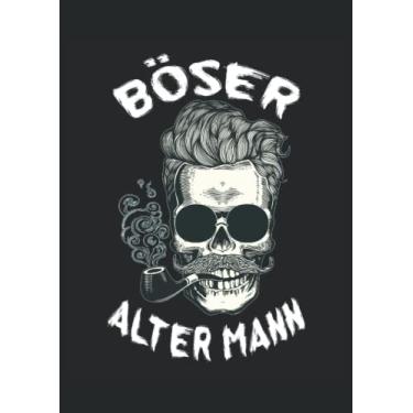 Imagem de Böser Alter Mann: Notizbuch DIN A4 karriert 120 Seiten - 8.27" x 11.69" (21 x 29.7cm) Buch zum reinschreiben von Notizen, Planner.|Totenkopf Notizbuch| Lustiger Planer| Notizheft für Herren
