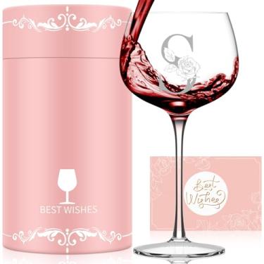 Imagem de Astonlink presentes para mulheres, amiga, mãe, esposa, ela, presente de taça de vinho personalizado com monograma a-z, presentes personalizados para mulheres aniversário, natal, dia das mães
