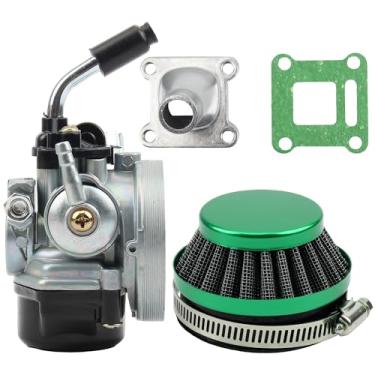 Imagem de Kit de filtro de ar coletor de admissão de carburador refrigerado a água de 2 tempos para quadriciclo 37cc 49cc 50cc 80cc quadriciclo mini bolso sujeira bicicleta verde