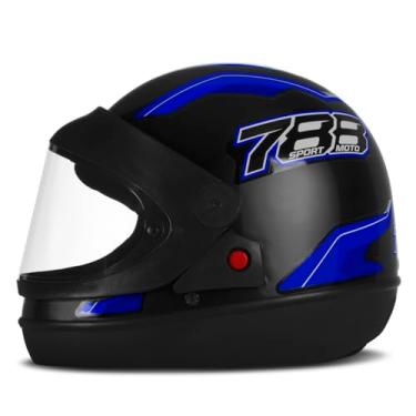 Imagem de CAPACETE FECHADO PRO TORK NEW SPORT MOTO PRETO - AZUL TAM. 62