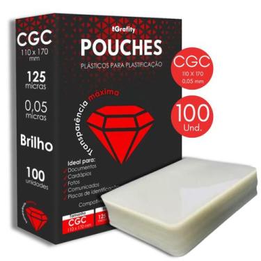 Imagem de Plástico para Plastificação CGC 110x170 mm 100 und Polaseal Pouches - 