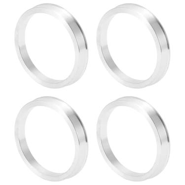 Imagem de INFINAUTO Anéis centralizados no cubo da roda do carro OD 66,1 mm para ID 56,6 mm eixo central de rodas amortecedores Hubrings liga de alumínio tom prata durável