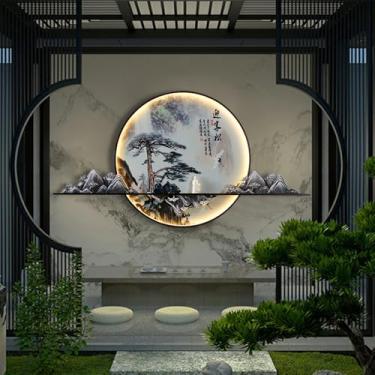 Imagem de Contemporâneo Ao Ar Livre Lâmpadas De Parede À Prova D 'Água Paisagem Chinesa Mural Criativo Elétrico Varanda Corredor Pátio Vila Jardim Comunidade LED Decoração Lâmpada De Parede (E L120CM elétrica)