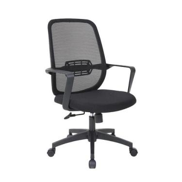 Imagem de Cadeira de Escritório Secretária Giratória Hank Preta - Mobly