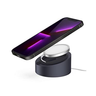 Imagem de Stouchi Mag- Suporte de carregador seguro para carregador MagSafe de 25 W/15 W, suporte de metal premium resistente, suporte de mesa para tablet para iPhone 17/16 Pro/16/15 Pro/15/14/13/12 - cinza