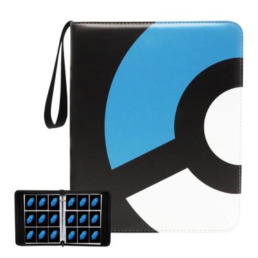 Imagem de Encadernador de cartões com design moderno de 9 bolsos para 900 cartões azuis