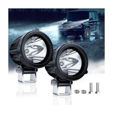Imagem de 4WDKING Luzes de LED Spot para dirigir, 2 polegadas, módulos redondos de LED, 2 peças, 20 W à prova d'água, lâmpada de trabalho off-road para motocicletas, quadriciclos, corridas, bicicletas, caminhões, barcos, reboques