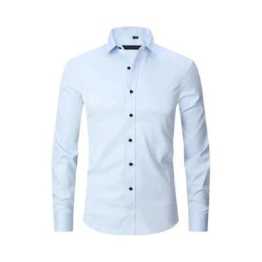 Imagem de Camisa Social Masculina Branca 6XL - Manga Longa, Casual, Outono/Inver