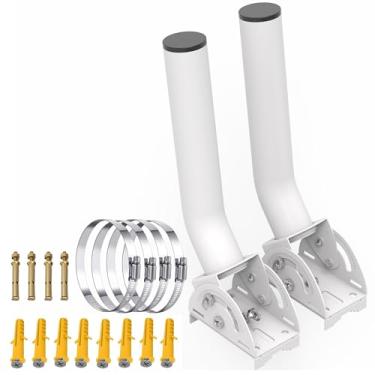 Imagem de Suporte de montagem de ponte sem fio – Suporte universal de montagem em poste de antena, kit de mastro de montagem J ajustável de 28 cm para estação meteorológica, TV, Yagi, amplificador de sinal,