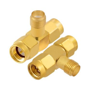 Imagem de POBADY 2PCS SMA Adaptador Divisor 3 Vias Tipo T SMA Fêmea para Dual Macho Divisor Antena Adaptador Conversor 50 Ohm