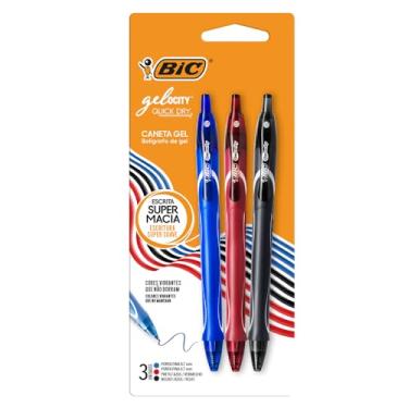 Imagem de BIC, Caneta em Gel, Gelocity, Quick Dry, Ponta Fina, 3 Cores