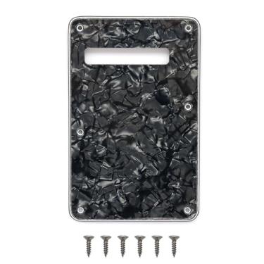 Imagem de Placa traseira de guitarra com 6 furos Strat Tremolo para Fender USA/Mexican Standard Stratocaster (pérola preta)