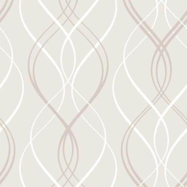 Imagem de Papel de Parede Temático Linhas Onduladas Dois Tons 1,5m - NoBrand