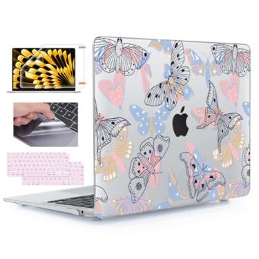 Imagem de YSCLBAHUK Compatível com MacBook Air de 13 polegadas 2021 2020-2018 M1 A2337 A2179 A1932 com Touch ID e tela retina, capa rígida de plástico + capa de teclado + película de trackpad + protetor de