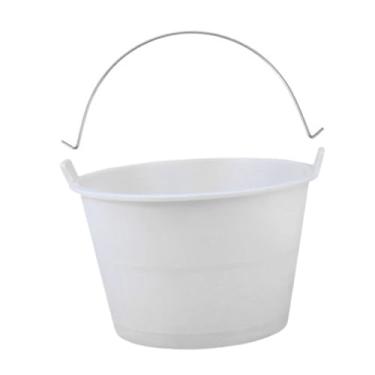 Imagem de Esquirla Balde de cimento Fácil transporte, resistente e com vários objetivos portátil Recipiente de balde para serviço pesado para água, Branco, 18cmx28cm