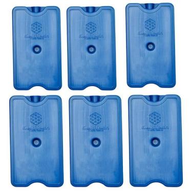 Imagem de kit 6 Placa Gelo Artificial Reutilizável Rígido 200ml Bolsa Térmica Ca