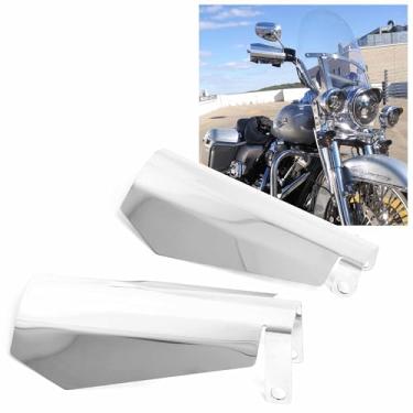 Imagem de Cyreedom Protetor de mão de motocicleta em forma de corte de caixão para Harley 2007-2023 Electra Glide Street Glide Road Glide Road King Baggers (cromado)